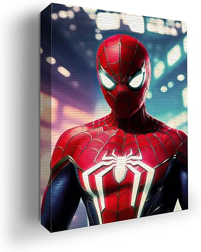 Spiderrman2 - Lienzo decorativo para pared de Mavis Print, 12 x 16 pulgadas, decoración de pared Marval de 12 x 16 pulgadas, impresión HD y marco de
