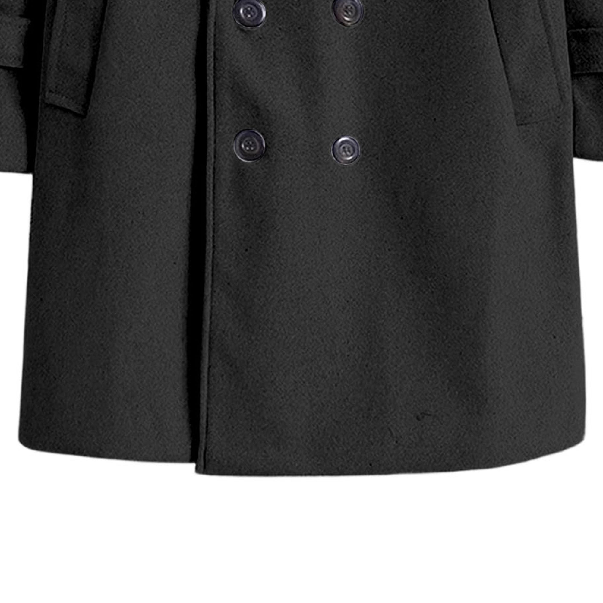 Cappotto da uomo doppiopetto invernale giacca a vento in misto lana cappotto trench in lana con risvolto dentellato