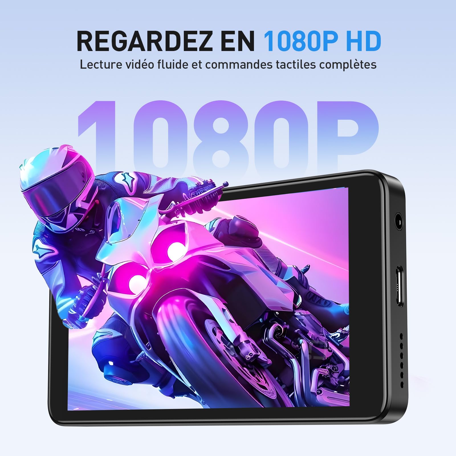 AGPTEK 96Go MP4 Bluetooth WiFi Android 14,Lecteur Musique Spotify