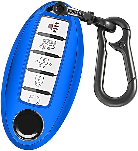 Kirsnda Funda para llavero compatible con Nissan, funda de TPU suave para llavepiel, 345 botones compatible con Altima Rogue Maxima Sentra Armada