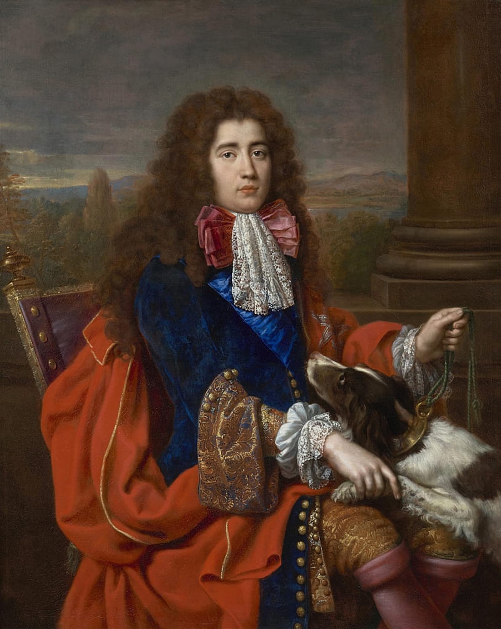 HRJUBWREE Oil Painting Prints on Canvas Painting Picture Portrait of Louis François Marie Le Tellier Marquis of Barbezieux by Pierre Mignard Artwork Canvas Prints for Office Decor 60x90cm