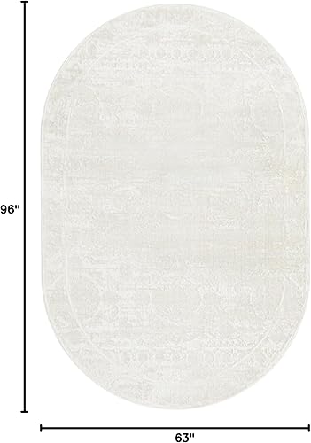Miniatura 2 de Unique Loom Finsbury Collection - Alfombra de área Charlotte (5 pies 3 pulgadas x 8 pies, ovalada, marfil)