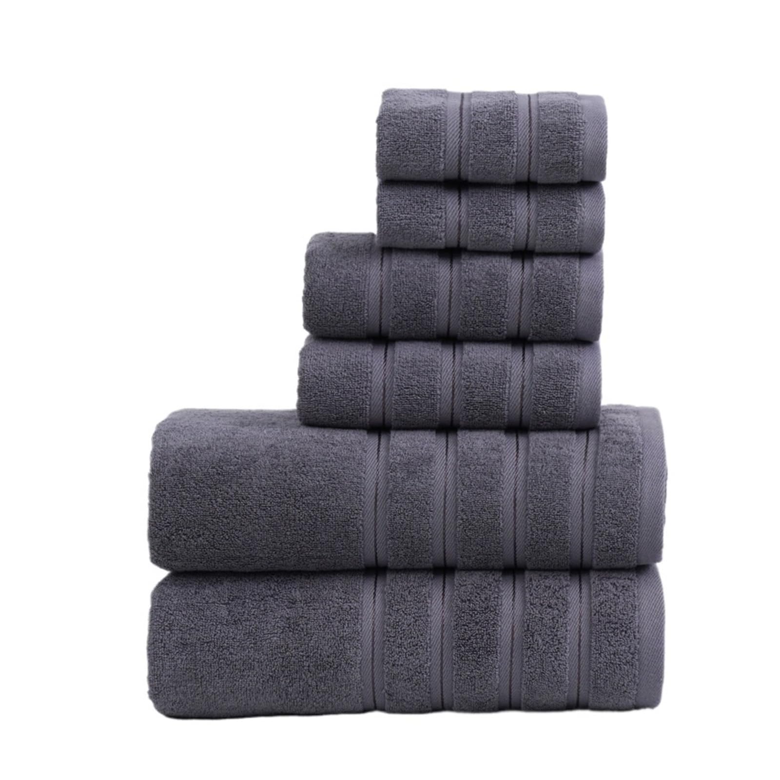 CHTKAGV 3-Piece Cotton Towel Set, Highly Absorbent Bath and Washcloths for Beach and Bathroom(Grey,35x75cm)