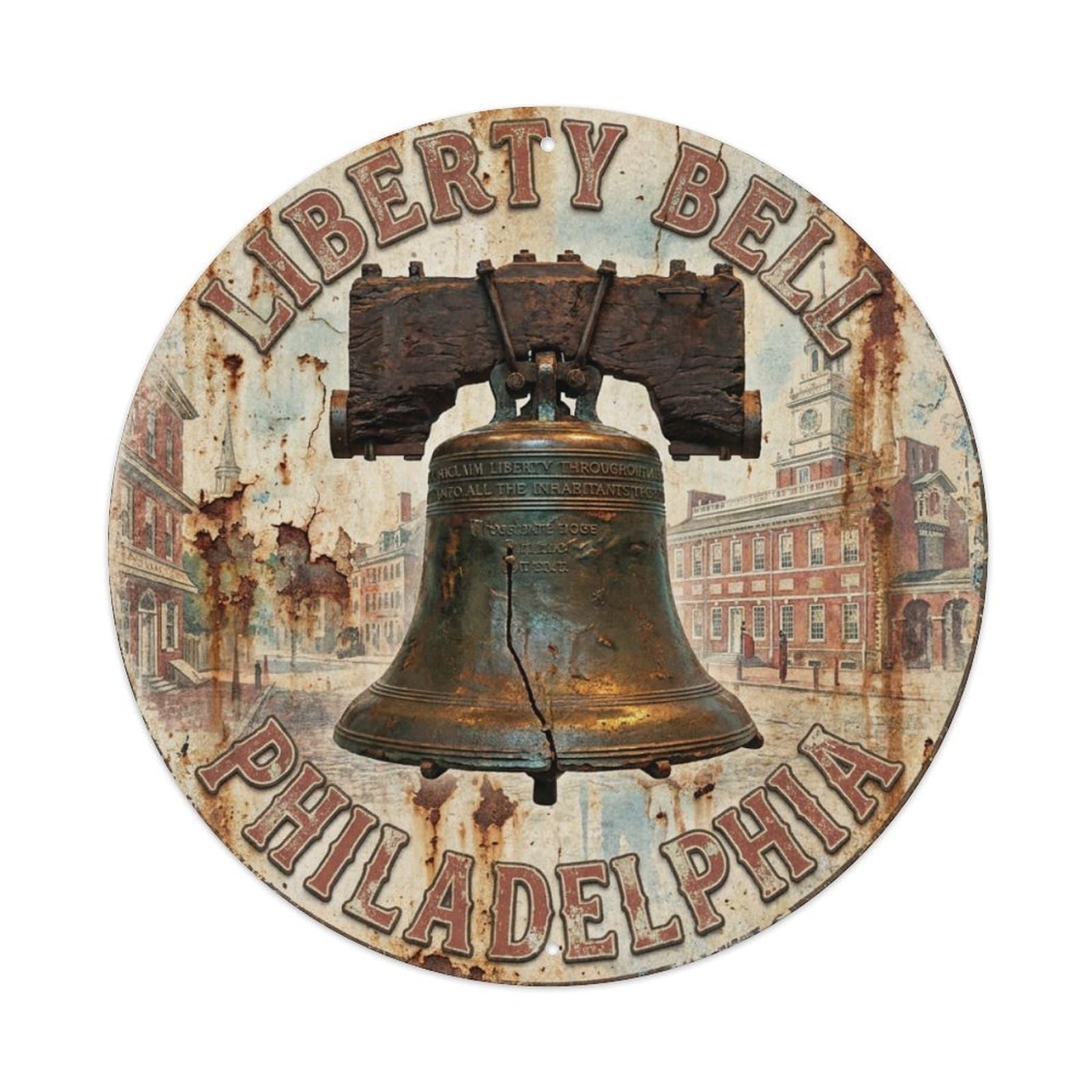 Galvaxio Style Usa Vintage Travel Philadelphia Metal Tin Sign