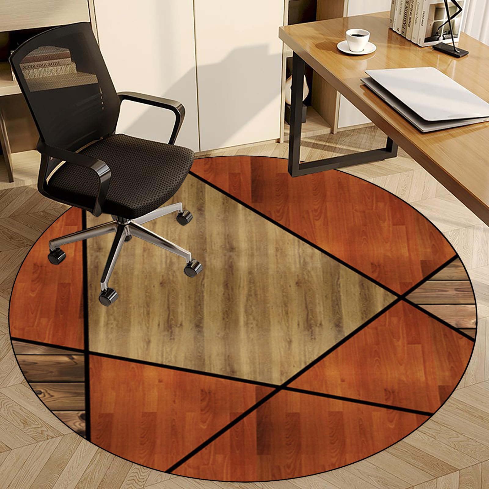 Fzamudng W1-288 Office Chair Mat For Carpet Floor | Round Gaming Chair Mat For Desks | Non-Slip Carpet Protector Chair Mat | 70 Cm Protects Floors For Low And No Pile Carpeted Floors