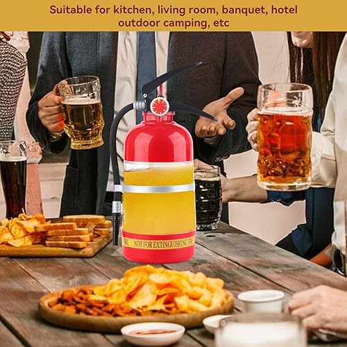 Miniatura 4 de Decantador de whisky de 2 litros, contenedor portátil extintor de incendios, dispensador de cerveza divertido para fiestas en el hogar, barriles,