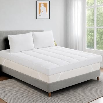 BELOFAY Dream Fit Single Mattress Topper | 10cm Extra Thick Mattress Topper with Breathable Mesh Gusset | 100% Cotton Top | 1400GSM Polyester Fill | Hypoallergenic & Machine Washable 90x190cm