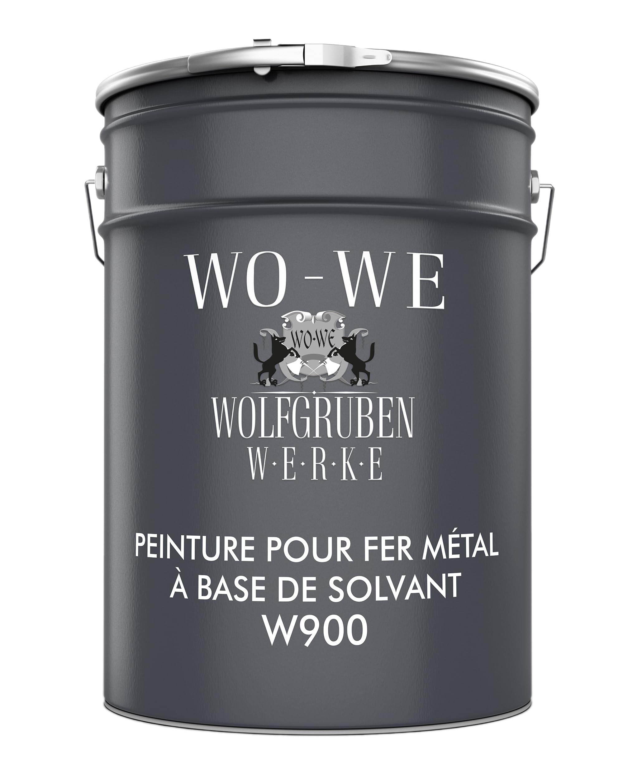 WO-WE Peinture Fer Metal W900 pour protéger et décorer Gris clair similaire à RAL 7035-5L