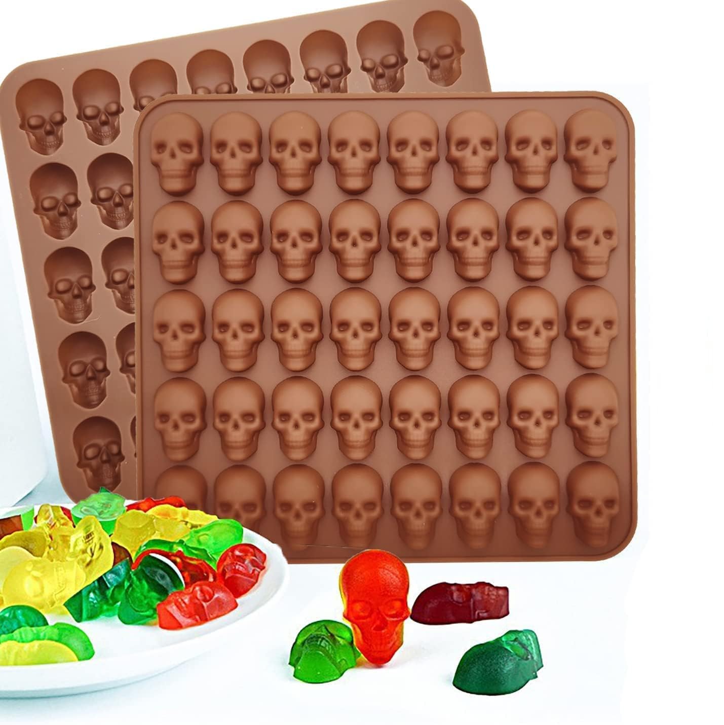 40 Cavity Mini Skull Silicon Chocolate Mould Halloween Chocolate Jelly Dessert Mould-picture-11