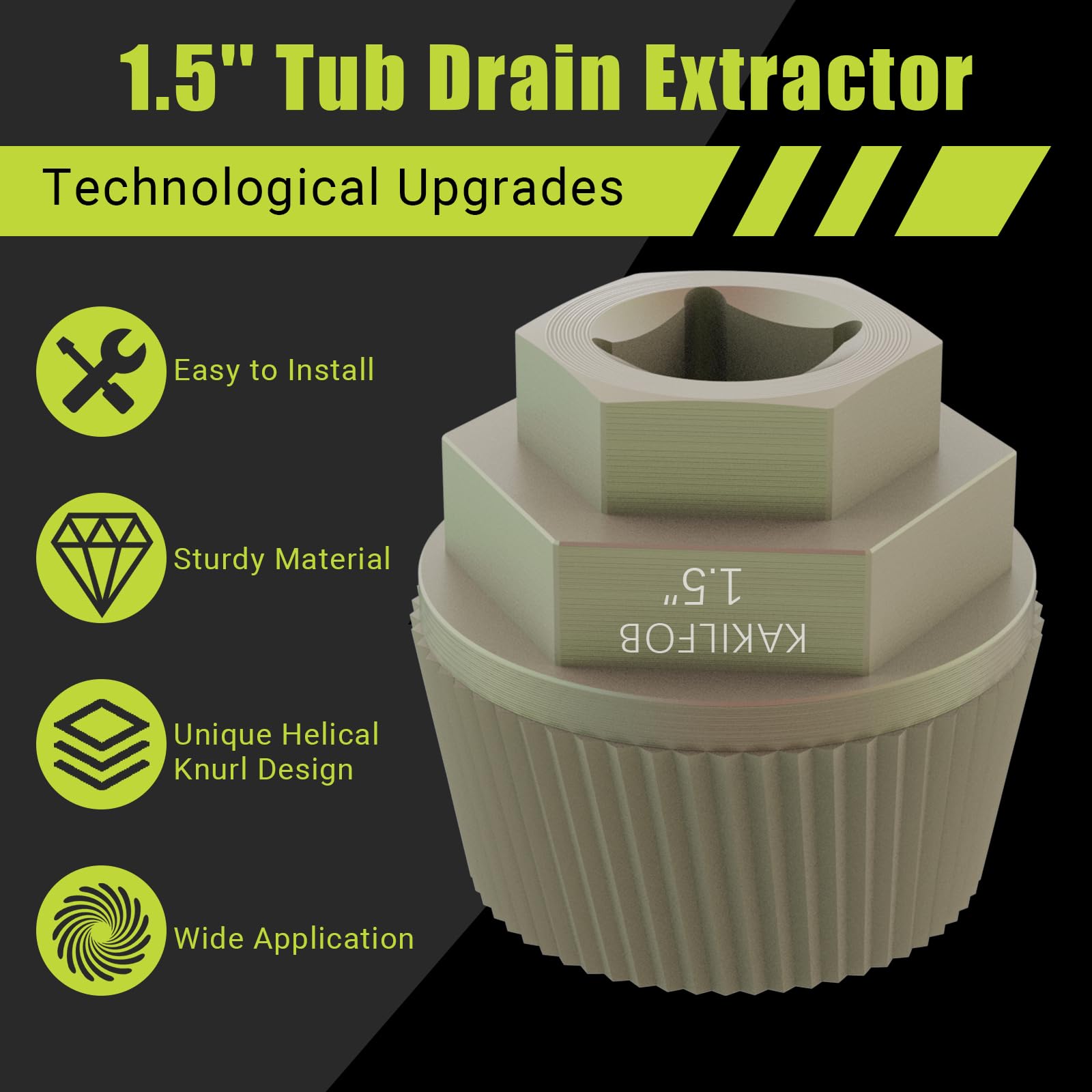 Herramienta de extracción de drenaje de bañera, extractor de drenaje de tina de revestimiento chapado con enchufe de 1 pulgada, elimina el tapón de bañera viejo, roto, obstinado y oxidado,