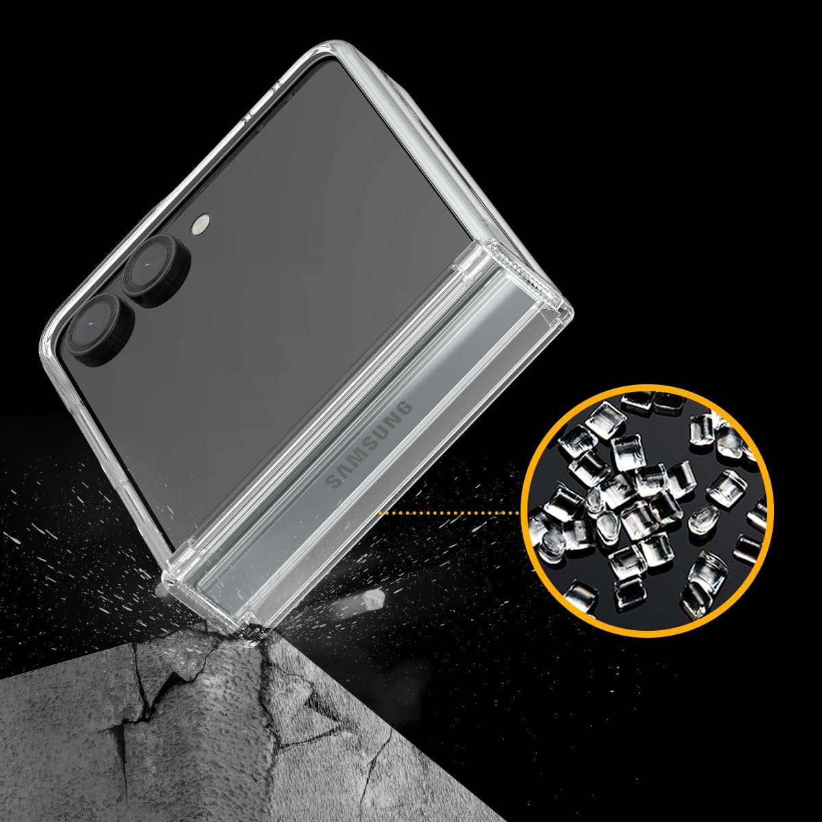 araree Nukin 360 Samsung Galaxy Z Flip Series Case with Hinge Protection, Full Body Protective Durable Sturdy Slim Hard PC Cover for Samsung Galaxy Z Flip Series 5G - Clear (Clear, Z Flip 7)
