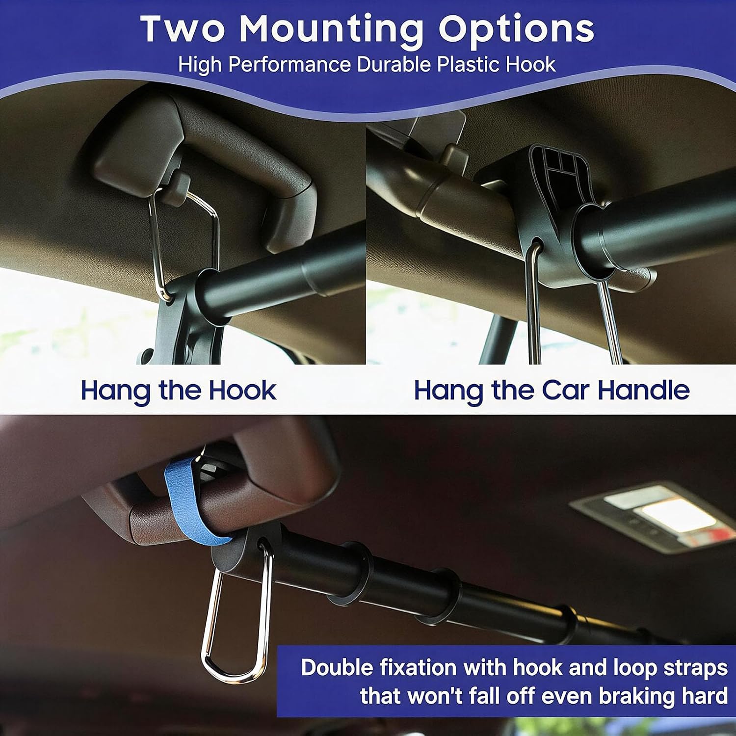 Heavy Duty Car Clothes Hanger Bar - Telescopic Clothes Rack from 30 to 63 Inches, 120lbs Max Load with Anti-Slip Rings for Car, SUV, Truck, RV