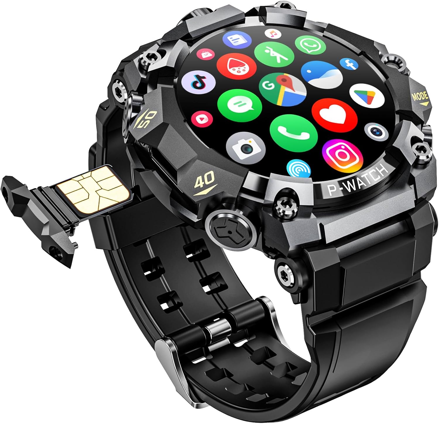 4G SIM Card Android IP68 Smartwatch with GPS