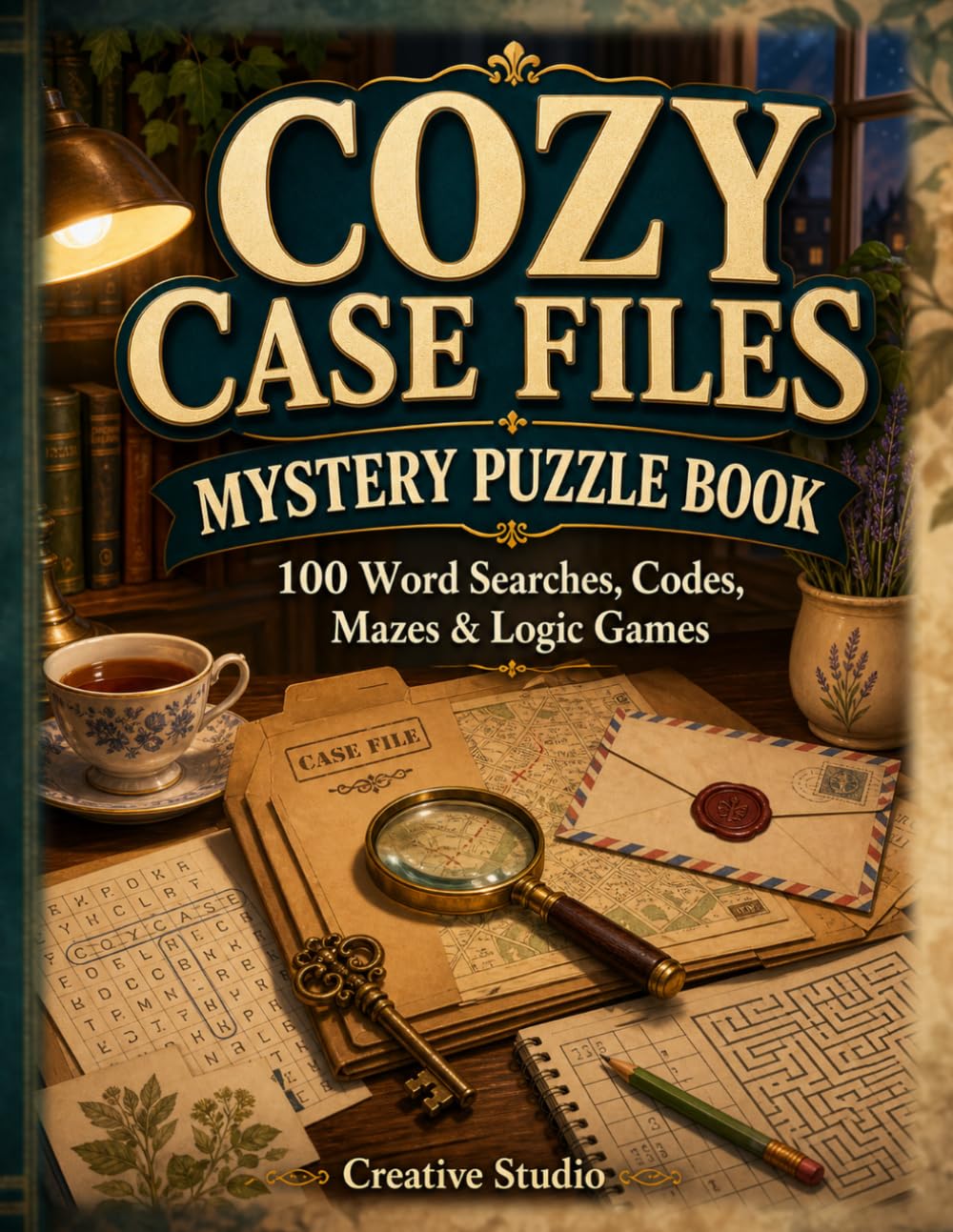 Cozy Case Files Mystery Puzzle Book: 100 Word Searches, Codes, Mazes & Logic Games