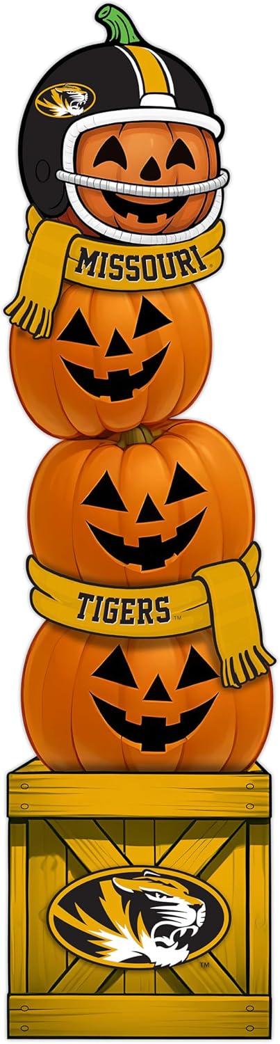Fan Creations NCAA Missouri Tigers 46-Inch Pumpkin Stacked Leaner with Helmet