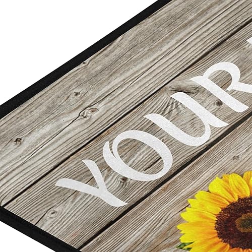 Miniatura 2 de Tapete de cocina de girasol personalizado, tapete de cocina lavable personalizado para piso, cojín antifatiga, tapete cómodo para decoración de
