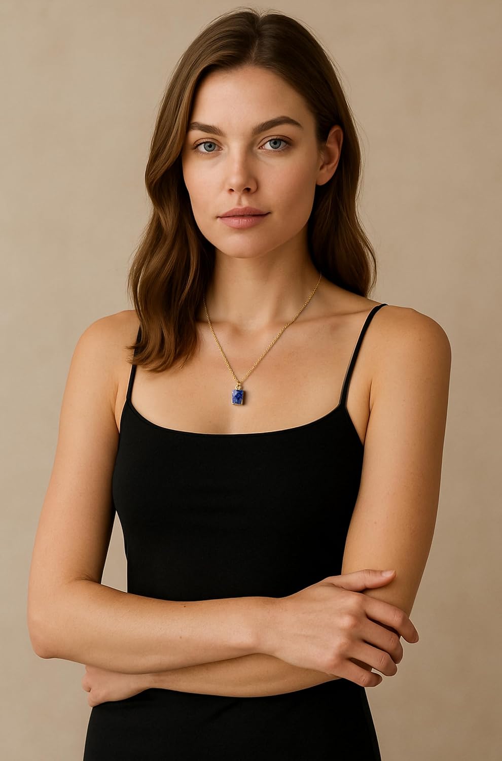 Teardrop Healing Crystal Necklace for Women Natural Tiger eye Malachite Black Obsidian Onyx Amethyst Turquoise Lapis lazuli Lucky Chakra Beads Stone pendant For Women - Image 4