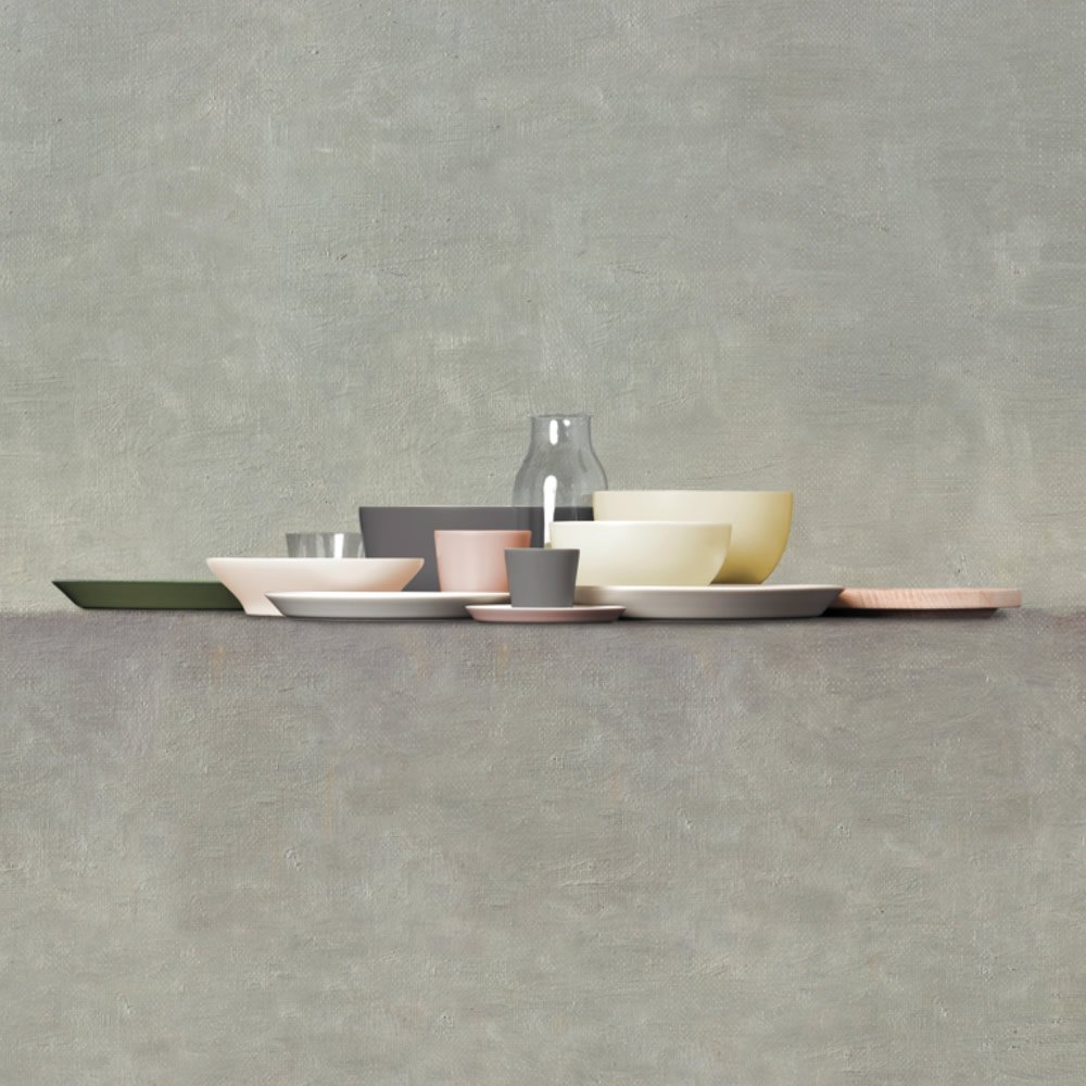 Alessi DC03/38 LG Tonale Insalatiera in Ceramica Stoneware, Grigio Chiaro