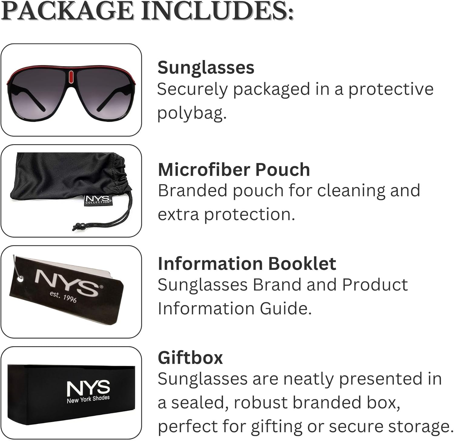 NYS Collection Aviator Sunglasses - Lightweight Durable Plastic Frame - For Men and Women -100% UV Prodection - Image 6