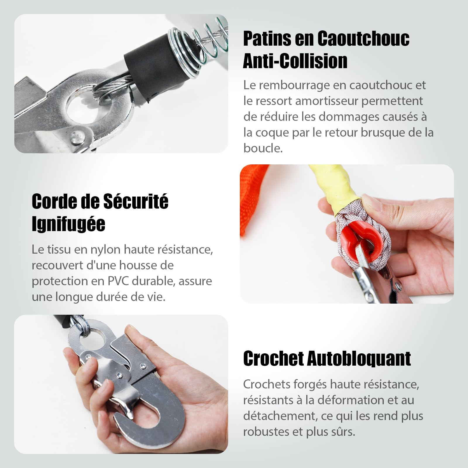 Dispositif Antichute a Rappel Automatique 3-20m, Harnais de Securite Chute Toiture, Stop Chute Toiture à Rappel Automatique Adapté aux Travaux en Hauteur et à l'Escalade(Jaune,10m)
