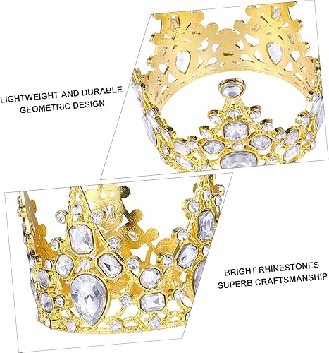 Miniatura 4 de Corona única para pastel de baby shower, 2 piezas, mini tiaras, decoración de pastel de cumpleaños, decoración de fiesta de postre