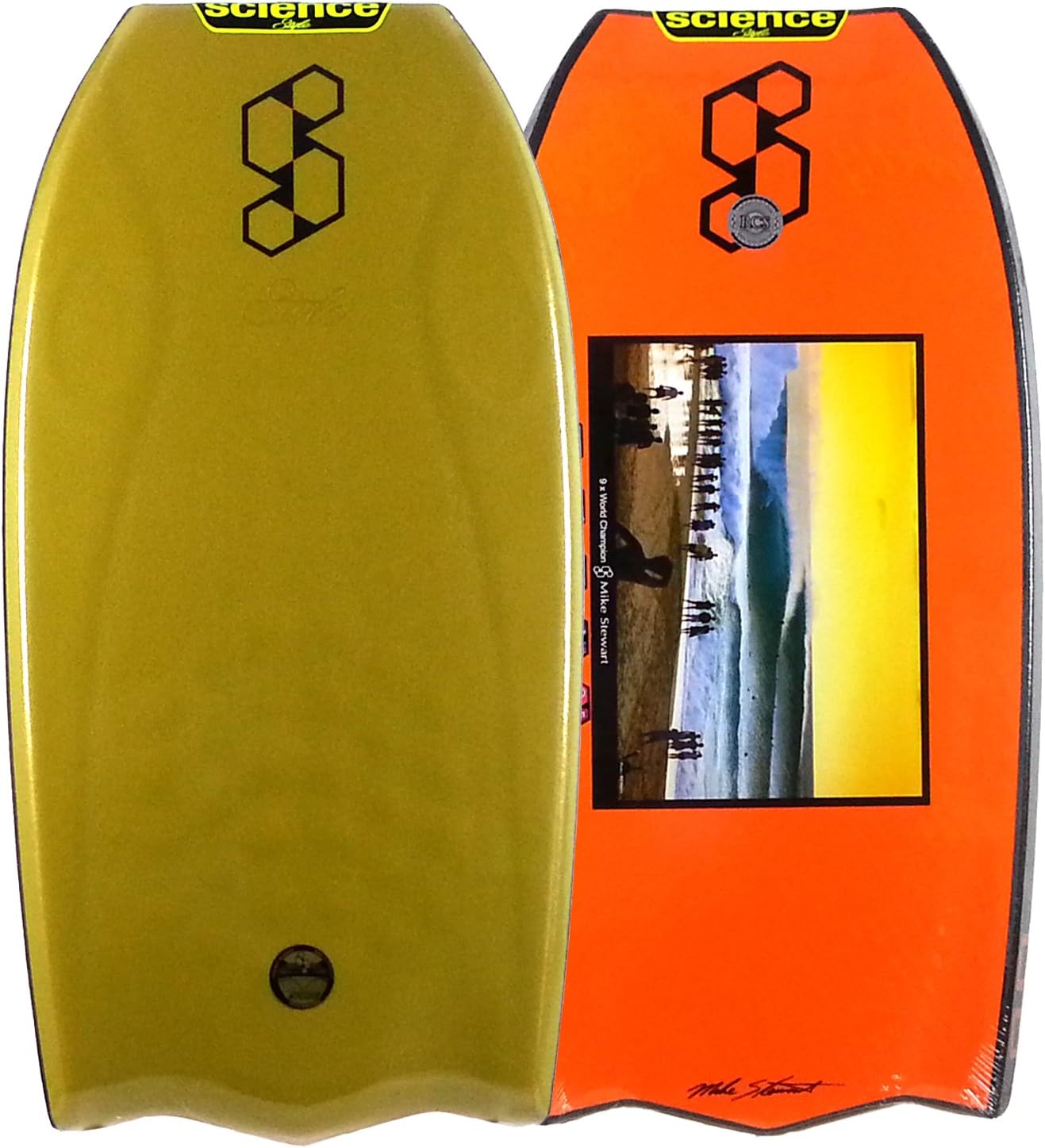 Bodyboard Style LTD Polypropylene (Polypro) Crescent Tail 40 Inch - Mustard/Black/Orange