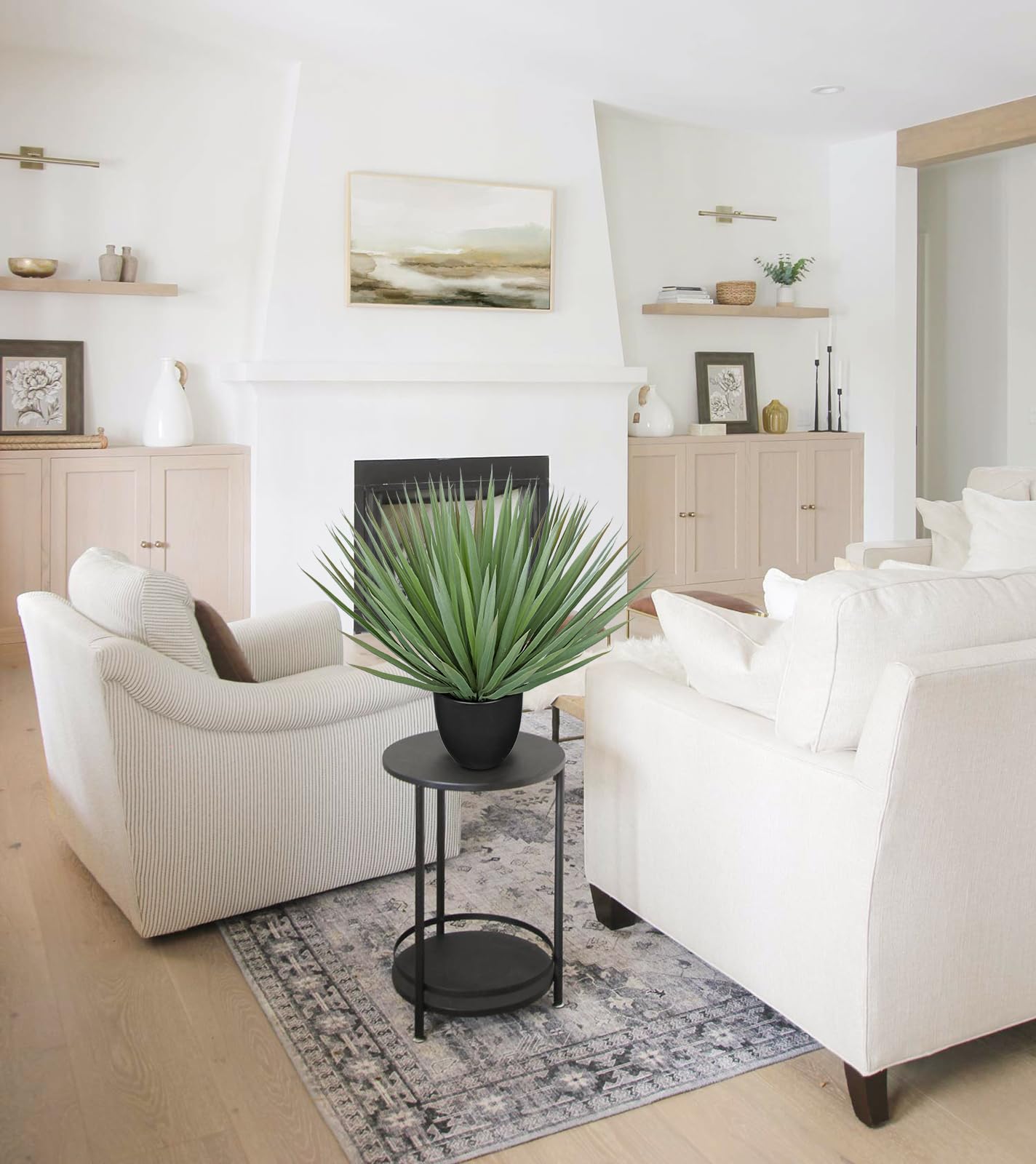 Oairse Plantes d'agave artificielles de 46 cm - Plante d'agave réaliste - Plante d'agave artificielle d'intérieur pour la maison, le bureau, le salon, la cuisine, la table d'extérieur