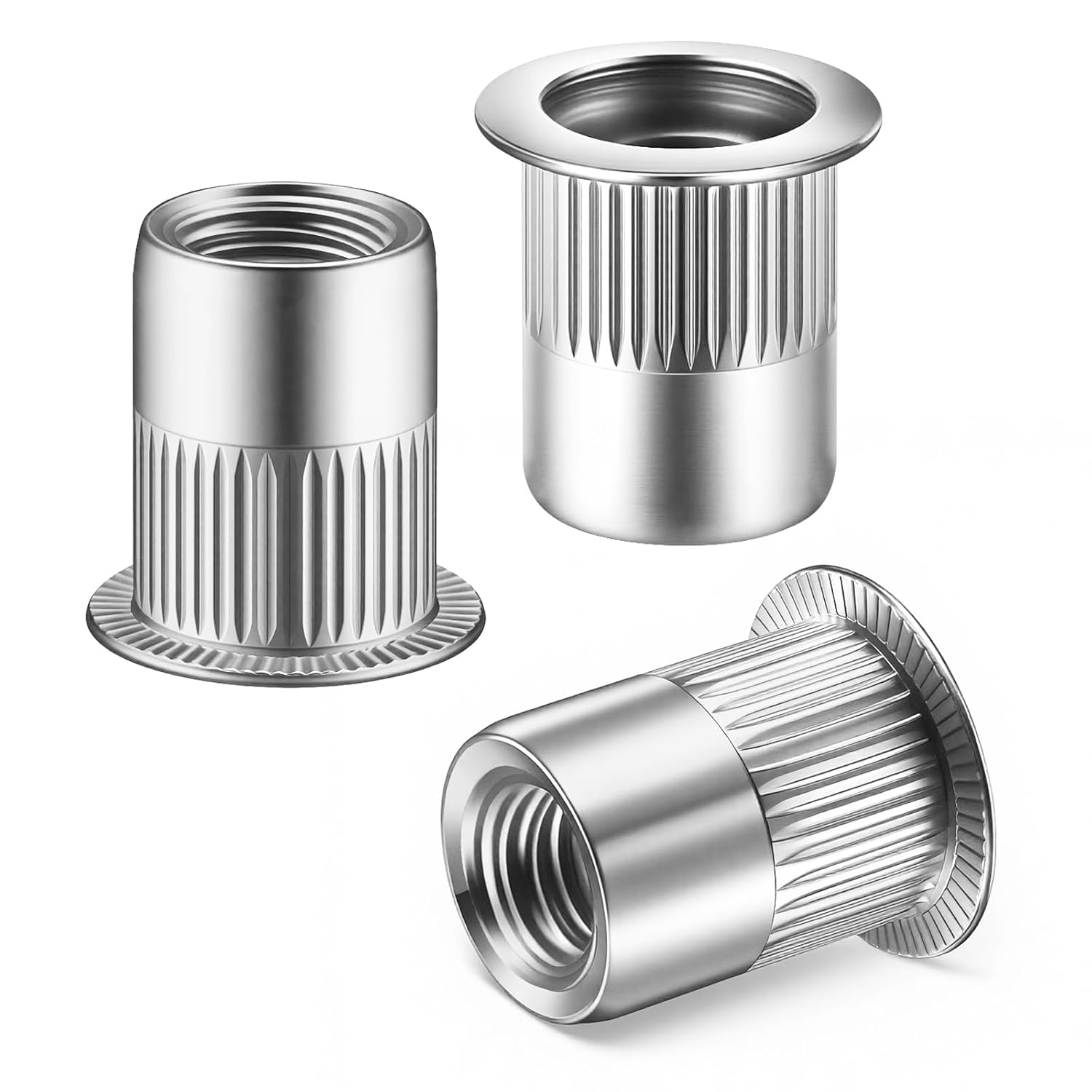 12 Tuercas Remachables 1/2"-13UNC Acero Inoxidable 304 Cabeza Plana