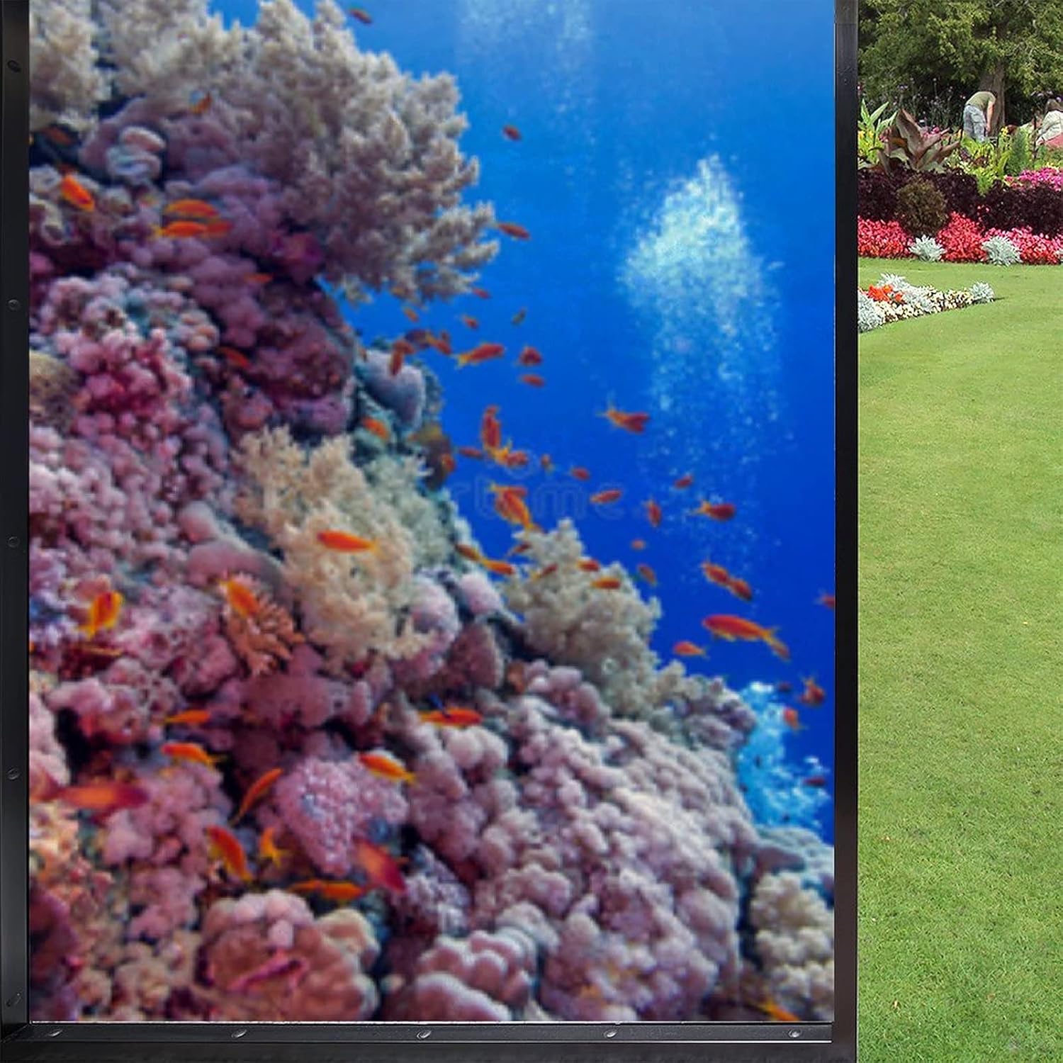 Window Film,Ocean Sea Creatures Window Cover,Tinted Window