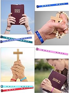 AYNAZON 30 Pulseras De Goma WWJD Con Texto En Inglés "What