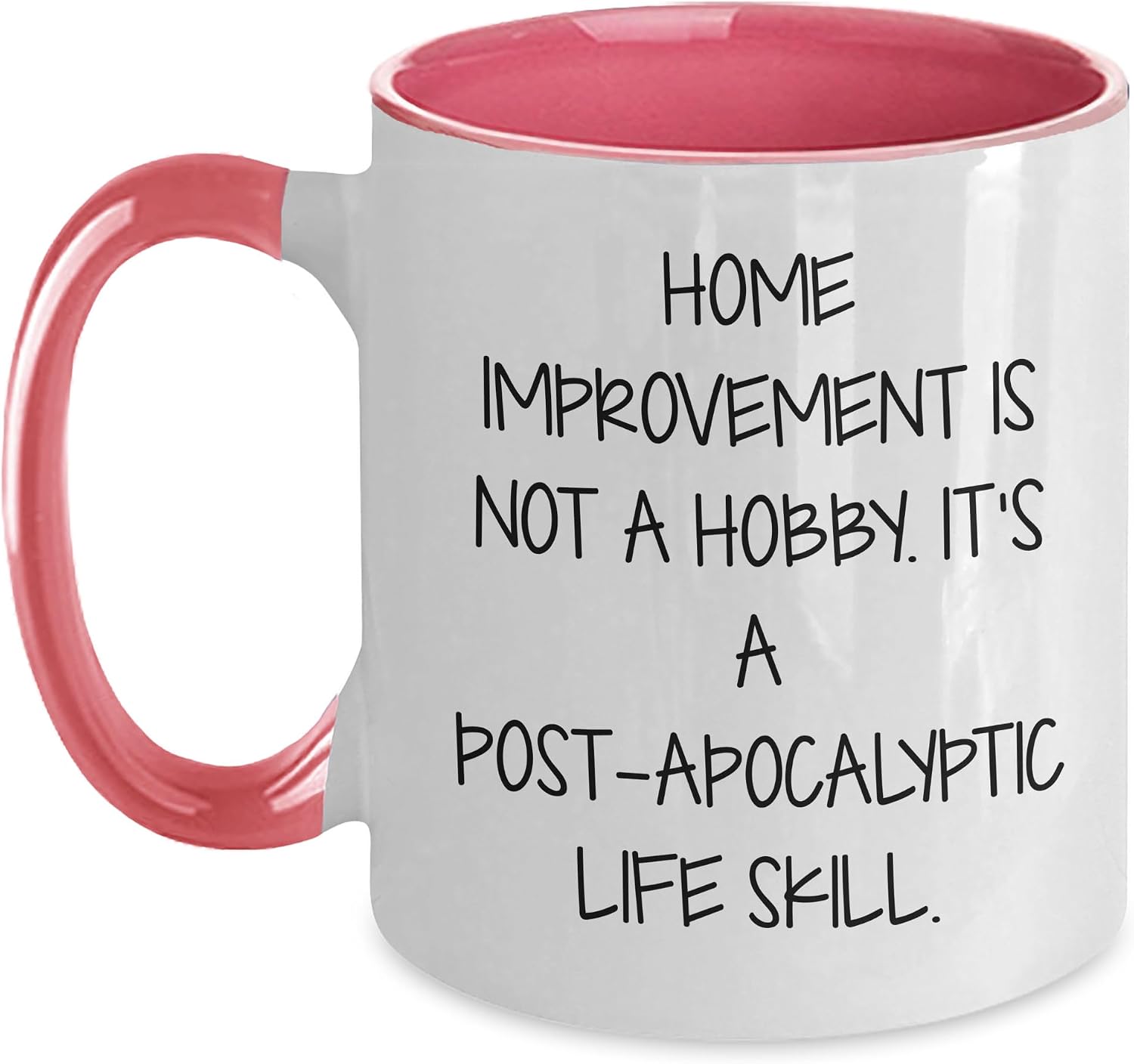 Home Improvement Enthusiast Gifts for Valentines: Funny Post-apocalyptic Life Skill Two Tone Coffee Mugs with 11oz Capacity for Home Renovation Lovers