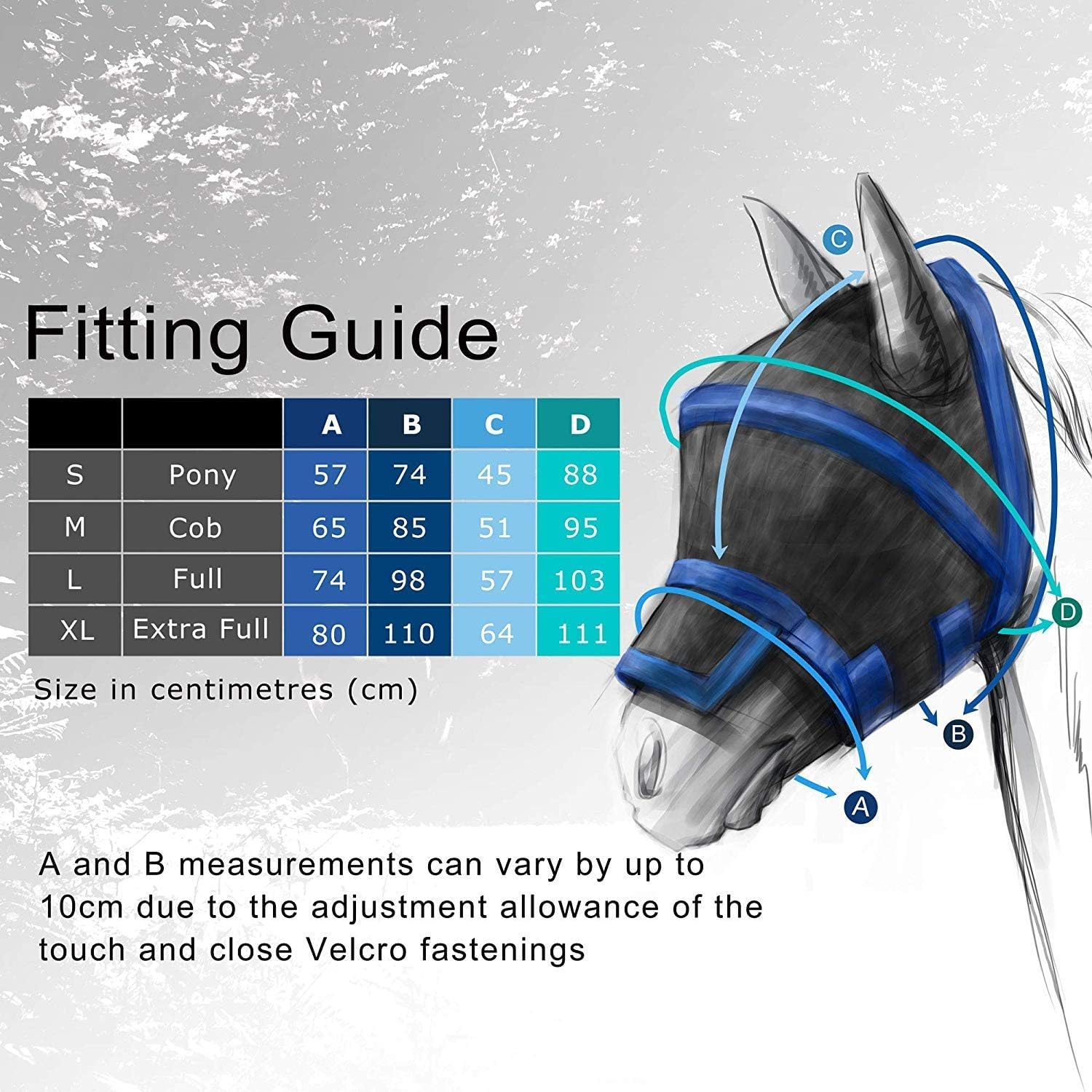 Harrison Howard Maskology Supreme Nylon Framework Micro-Woven Material UV-Proof Horse Fly Mask Black Purple (Cob) - image 4