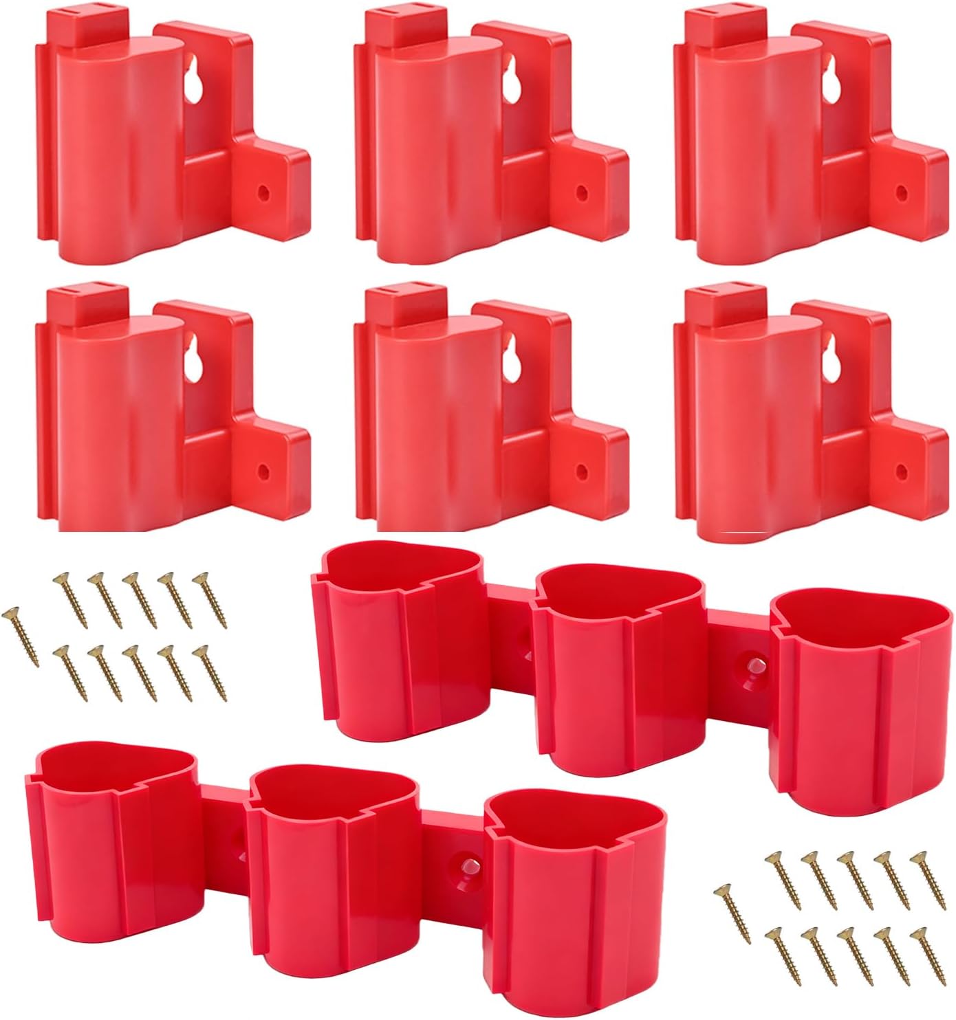 Tool Holders and Battery Holder Compatible Milwaukee M12 12V Wall Mount Plastic Hanger Battery Drill Tool Storage for Shelf Work Van Toolbox with 22 Screws