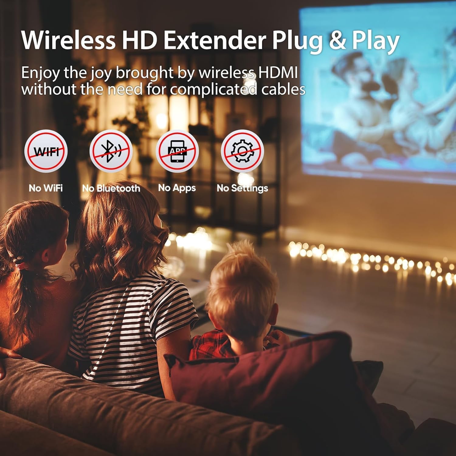 Wireless HDMI Transmitter and Receiver 328FT/100M, 4K Decode Plug and Play 1080P Portable Wireless HDMI Extender 2.4G/5GHz, for Streaming Video and Audio to Monitor from Laptop/PC/Projector/TV Box - Image 5