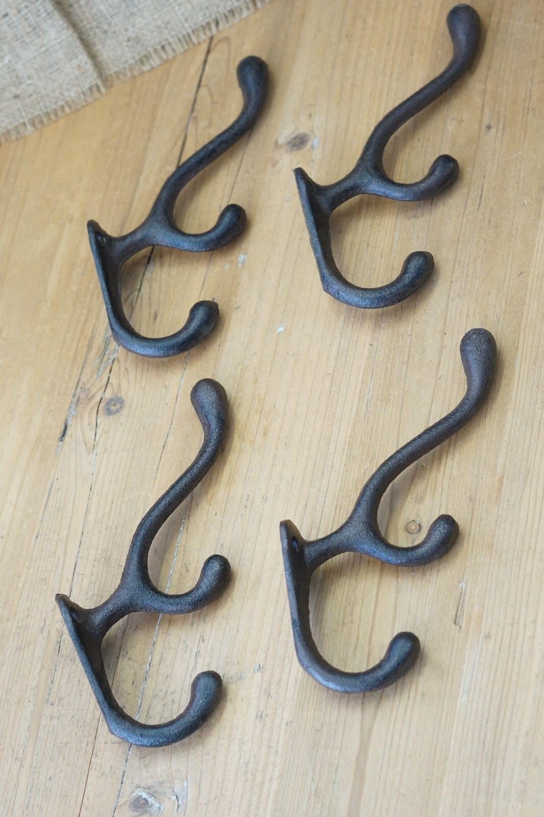 5 Ganchos Dobles Para Pared Vintage Con Bola De Porcelana - Para Sombreros, Abrigos, Percheros Y Decoración