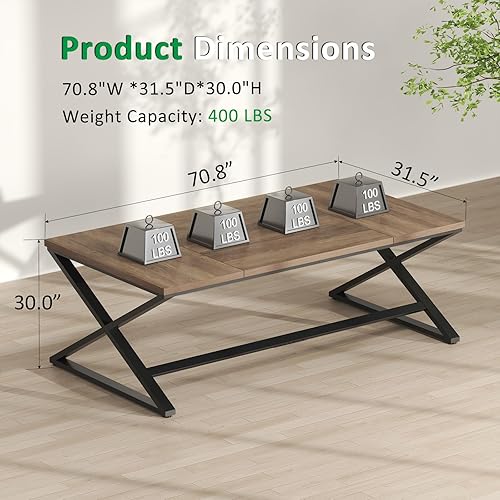 Miniatura 68 de IBF Escritorio grande para computadora negro, escritorio de escritura de 70.8 pulgadas de largo para oficina en casa, escritorio de estudio Roble