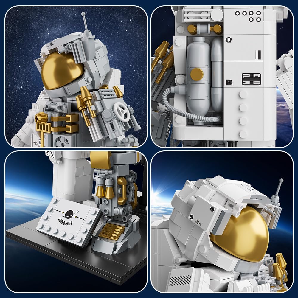 Space Astronaut Building Block Toy - Ideal Gift for 6-14 Year Old Children - 880pcs for Adult Space Astronaut Building Block Sets
