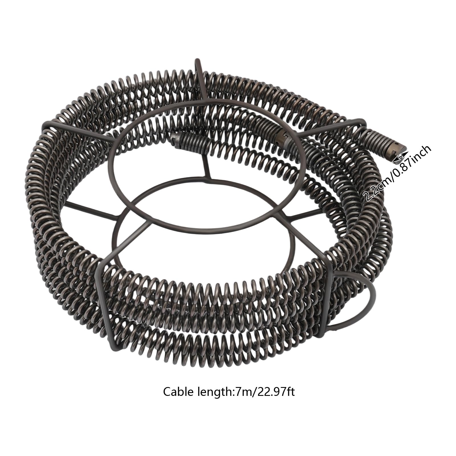 Set di spirali per la pulizia dei tubi, Ø 22 mm + 7 m, spirale a molla per la pulizia dei tubi, spirale professionale per la pulizia dei tubi per lavello, scarico pavimento, WC
