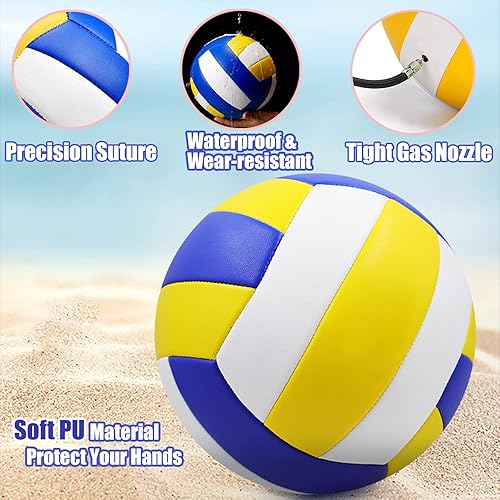 Miniatura 3 de Magicorange Balones de voleibol, paquete de 6 pelotas de voleibol de tamaño oficial 5, piel sintética, para interiores y exteriores, suave al tacto,