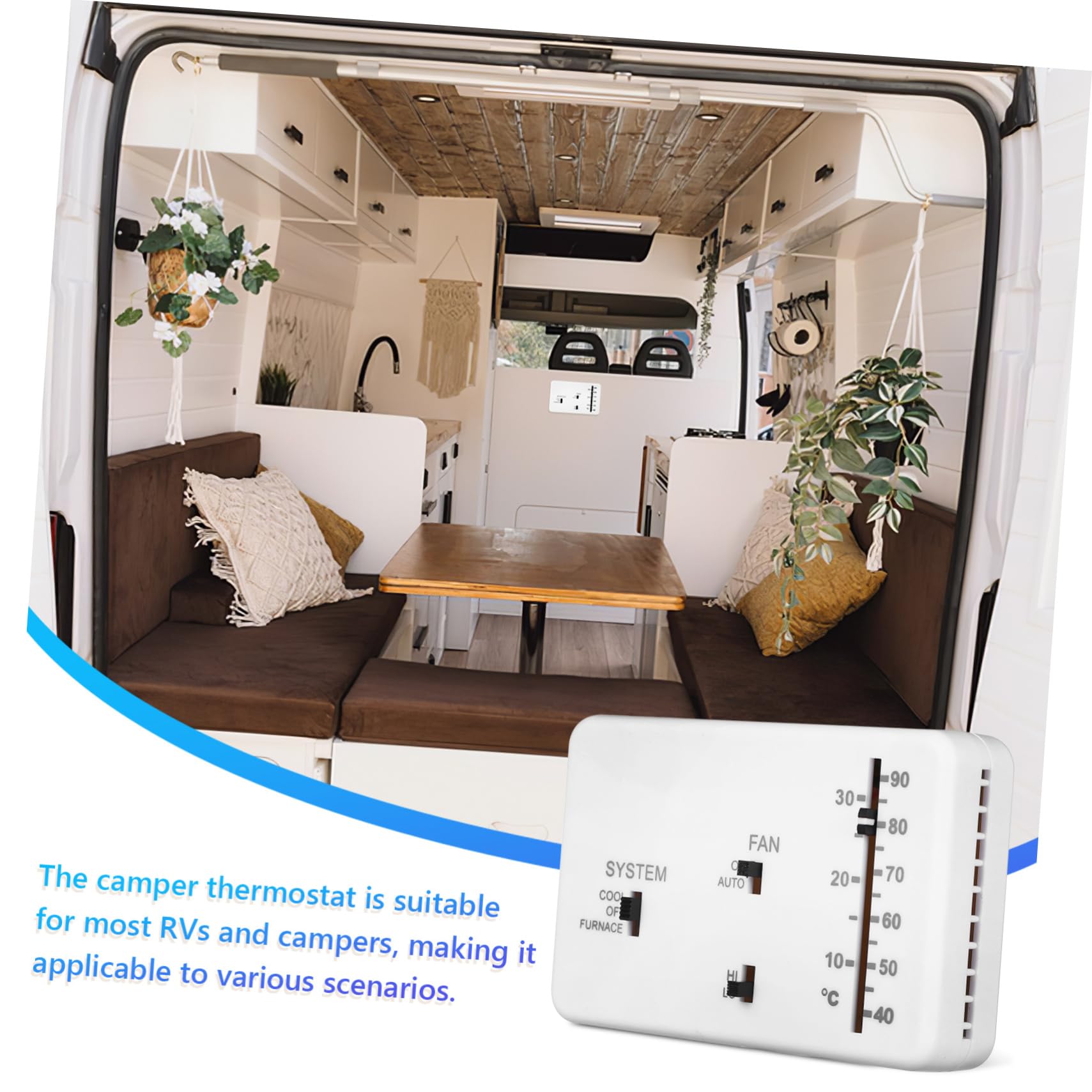 Alipis 2 Sätze Rv Thermostat Analog Regelbarer Wandthermostat für Heizung Kühlung Direkter Ersatz für Wohnmobile und Camper Einfache Installation und Bedienung Robustes Design für