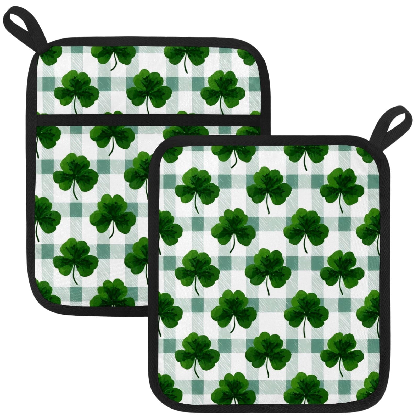 VAPOKF Clover Kitchen Hot Pot Holder, Pot Holders Heat Resistant Pot Holder with Pocket Heat Resistant Trivets for Hot Pans Cotton Pot Mitts for Kitchen Cooking Baking