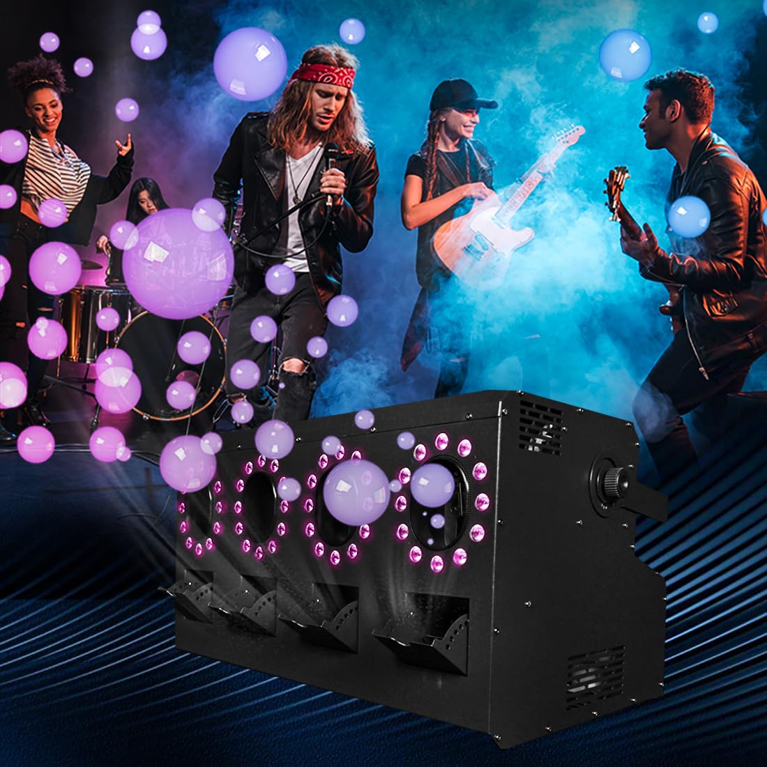 バブル・マシン, 2 in 1 スモークバブルメーカー, 400W 　演出　泡 Amazon.co.jp: スモークバブルマシン 4つのノズルデザイン、13個