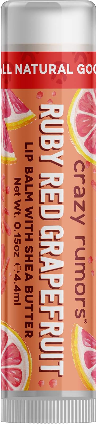 Fresh Squeezed Pink Grapefruit Soothing Lip Balm Stick for Dry Lips, 100% Natural and Vegan 4.2g