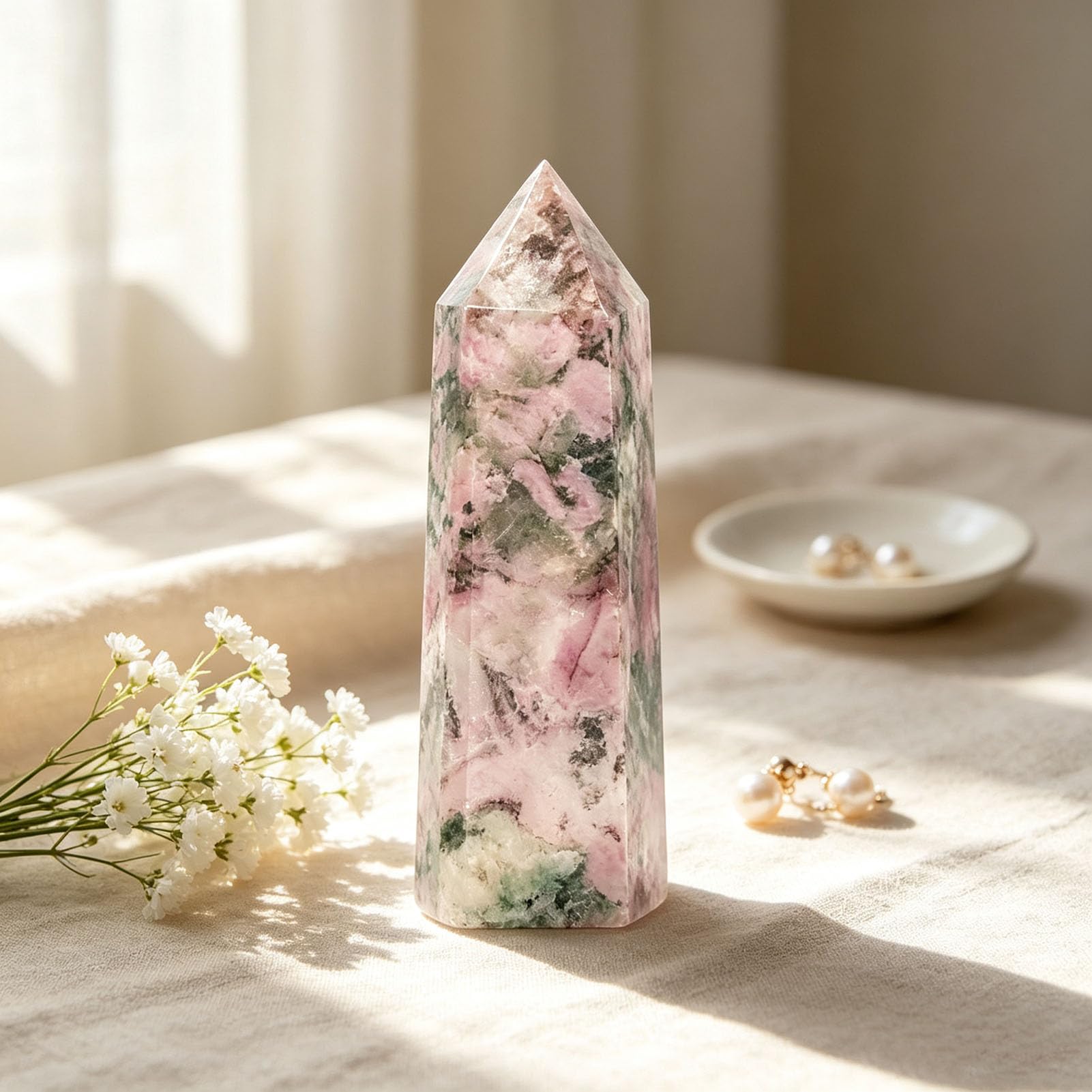Espécimen mineral pilar cristal de calcita de cobalto rosa natural 80-120G | Cristales en bruto, adorno de escritorio, decoración, bricolaje, decoración de la oficina en el hogar,regalos meditación