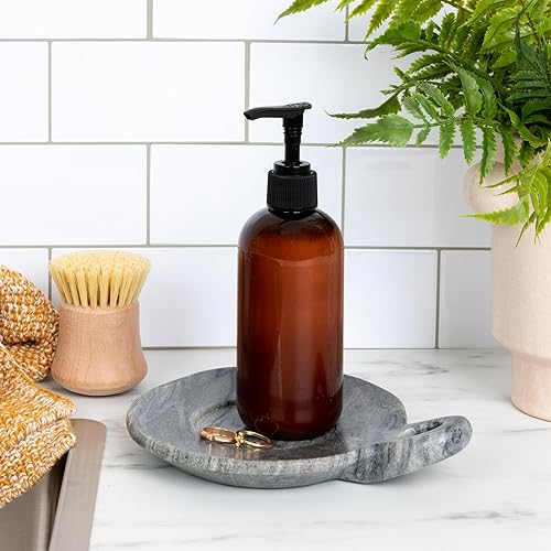 Miniatura 3 de Creative Co-Op Mango de mármol tallado a mano, plato gris, 6"