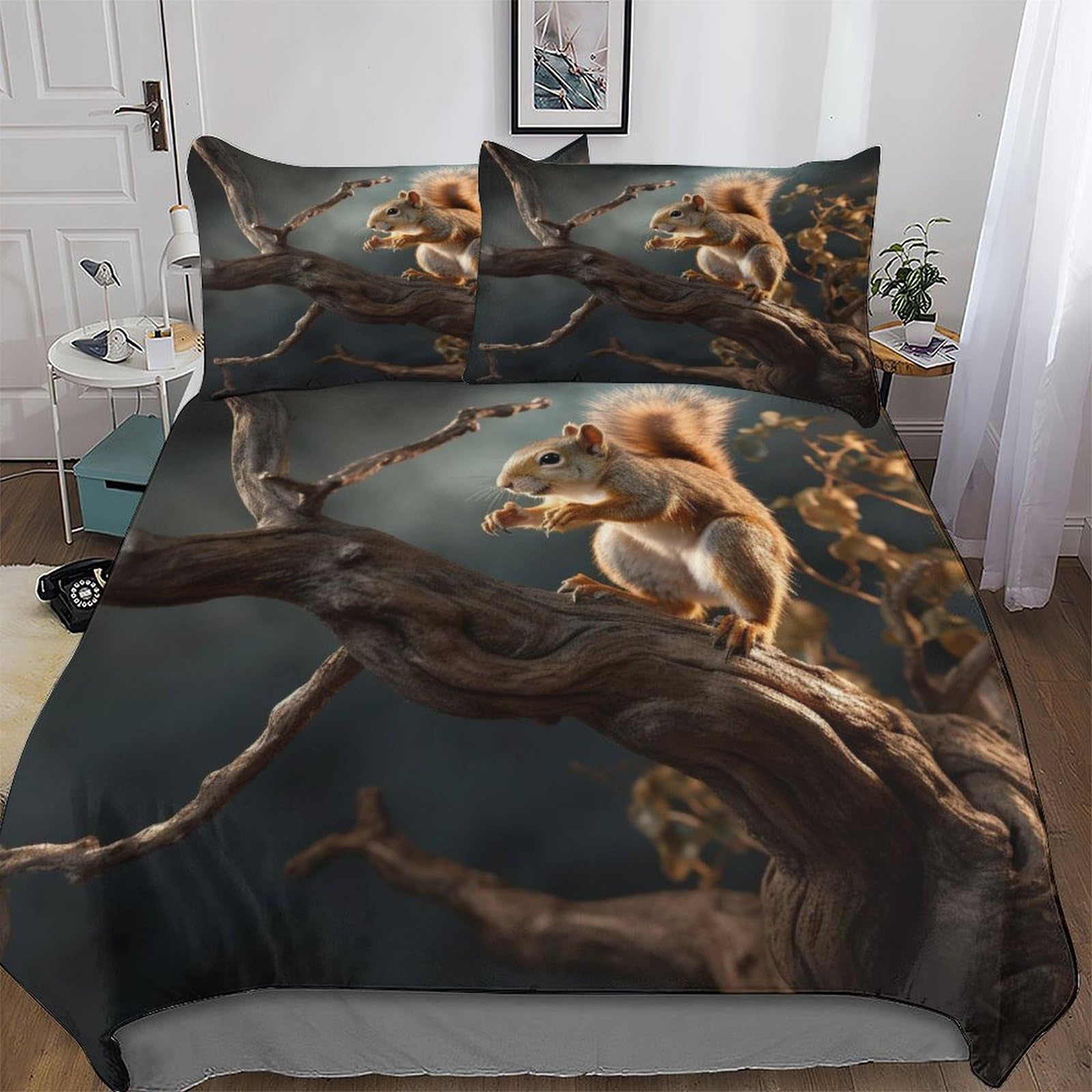 Housse de couette écureuil : finis les draps rêches avec cette parure microfibre