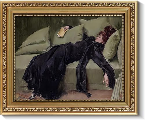 Miniatura 43 de ARPEOTCY Arte de Pared Vintage con Marco Dorado, Paisaje Retro de Jardines y Cielo, 20x25 cm Pequeños Cuadros en Lienzo con Marco Antiguo, Pinturas