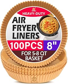 Air Fryer Paper Liners 100PCS Non-stick Oil Resistant Air Fryer Parchment Paper Liners 8 Inch Air Fryer Liners