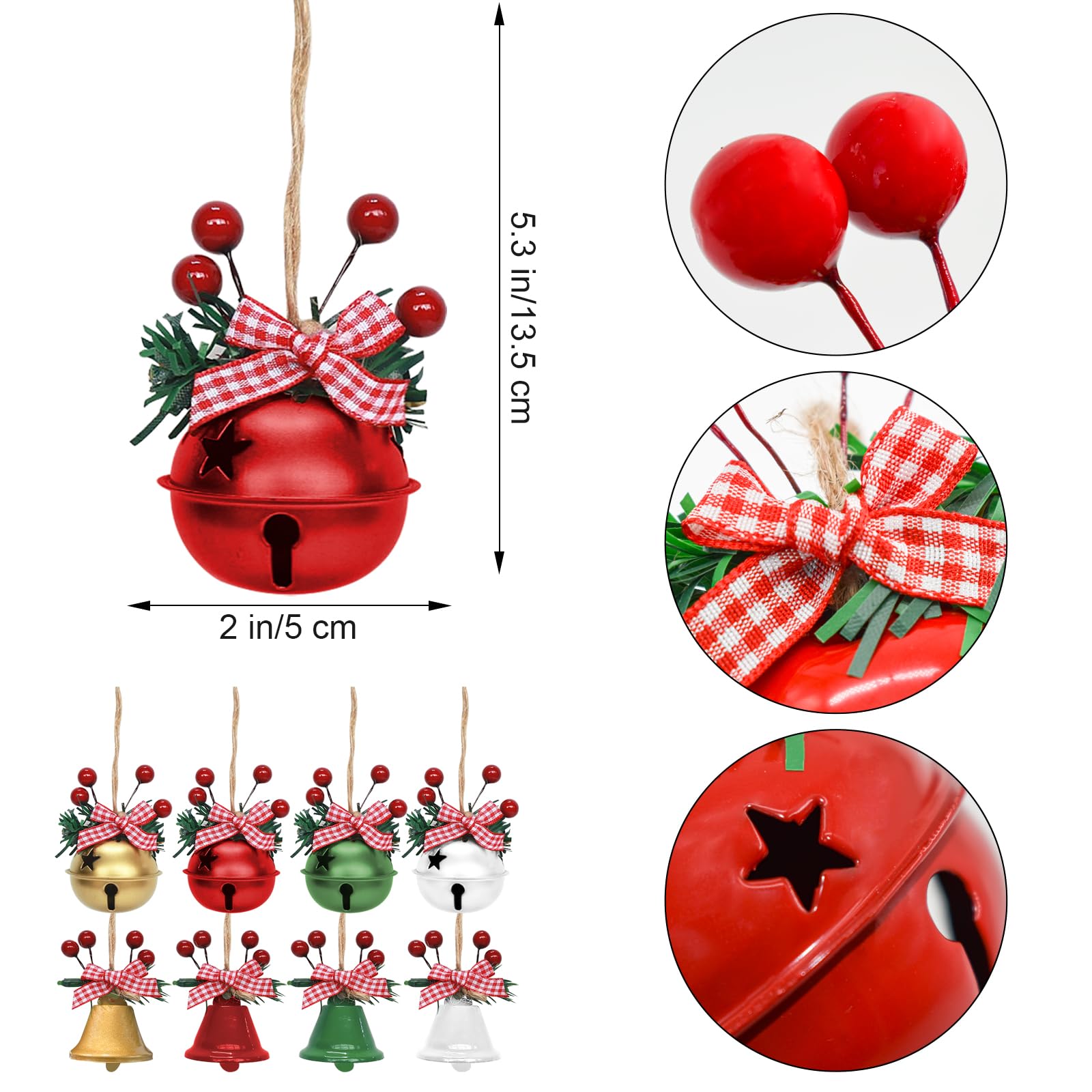 Set di 8 decorazioni natalizie per albero di Natale, per interni ed esterni, fatte a mano, regali da appendere per la casa/le feste
