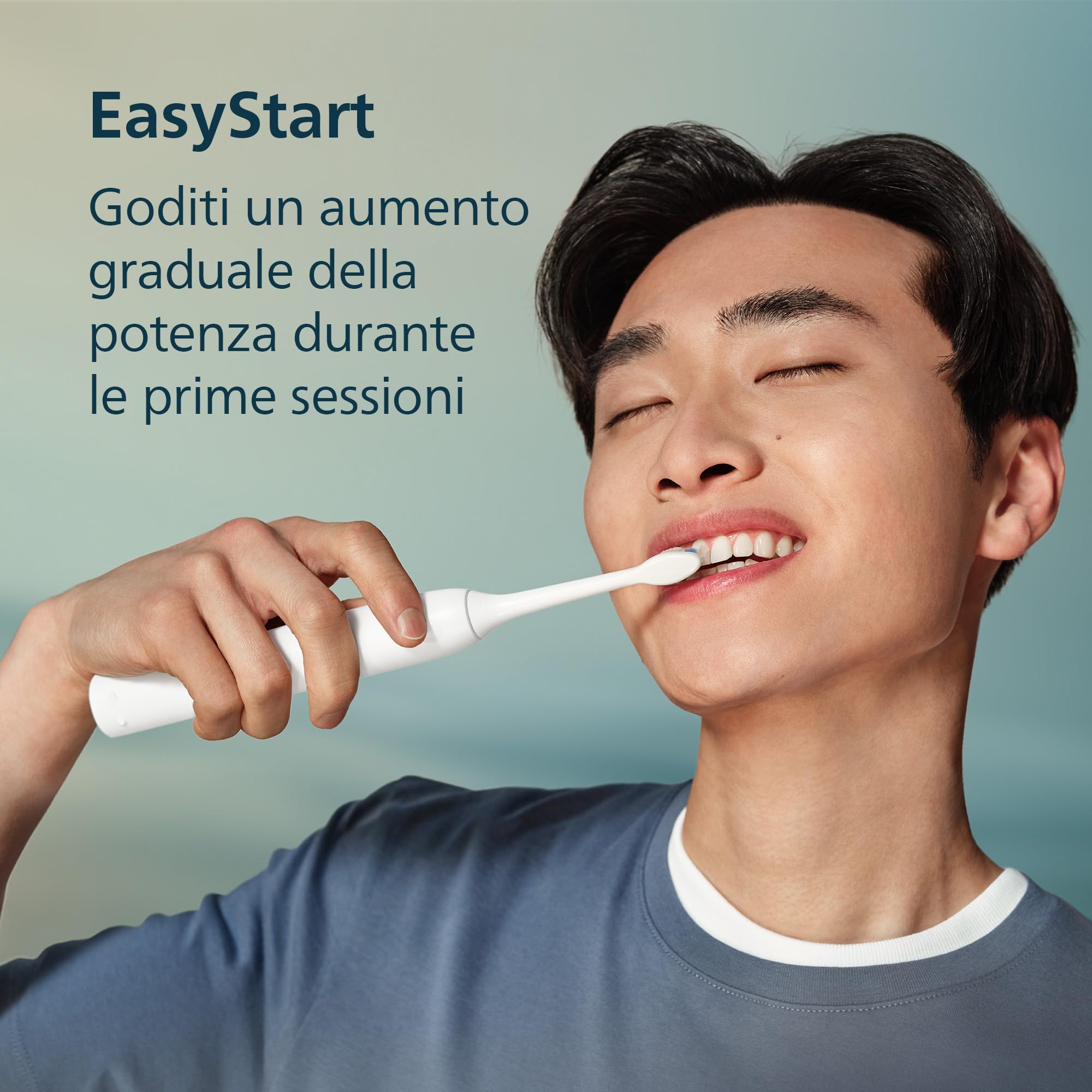 Philips Sonicare Serie 3100 - Spazzolino elettrico sonico con sensore di pressione, 3 intensità, EasyStart, SmarTimer, autonomia 14 giorni, custodia, bianco, HX4033/21, [Nuovo]